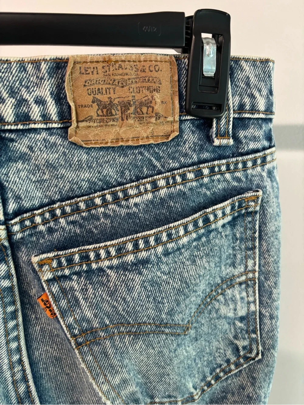 Vintage 1989 Levi's Men's Acid Wash Blue Straight‎ Jeans